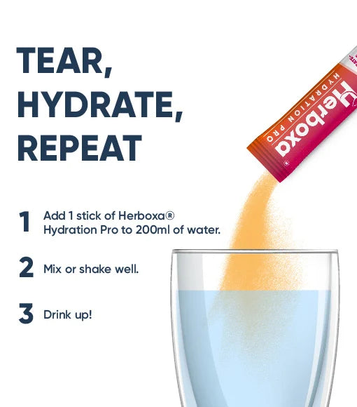 On-the-go Herboxa Hydration Pro powder 170g with added electrolytes and minerals